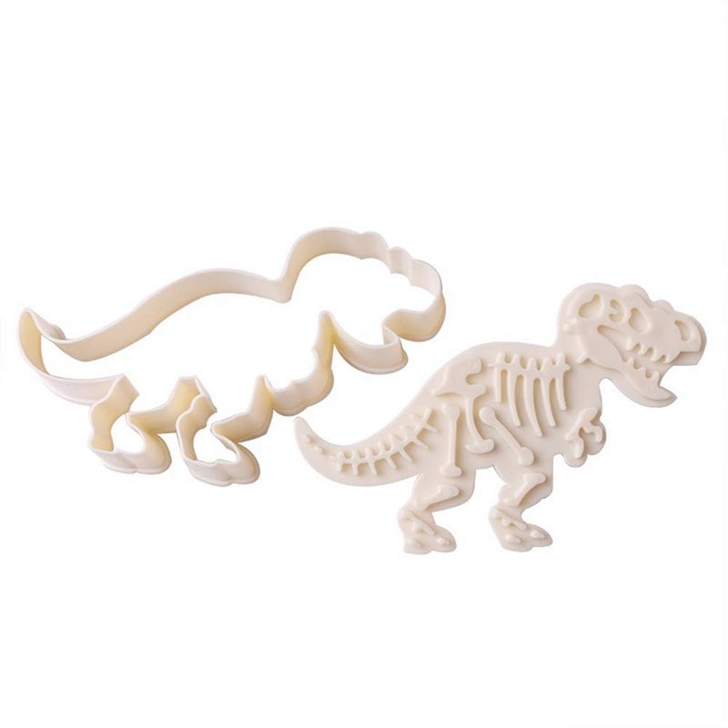 SHEBAKING 6 Pack Jurassic Dinosaur Shaped Cookie Cutter Stegosaurus T-Rex Triceratops Skeleton Fossil Mold Dinosaur Bones Cookie Cutters Set, for Kids and Adults - Image 2